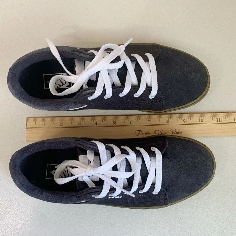 Vans Club Old Skool Shoes Kids 6 Navy White Lace Up Skater Sneaker Summer - Picture 12 of 12